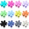 12Pcs Colorful Flower Hair Clips (Cyan, Green, Rose Red, Black, Etc.)